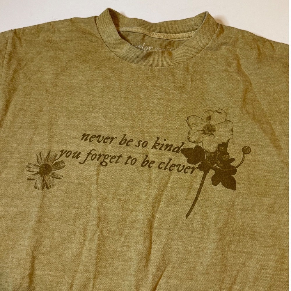 Taylor Swift Evermore Marjorie Lyrics T-Shirt Tan Mineral Wash Floral Size M - Picture 2 of 8